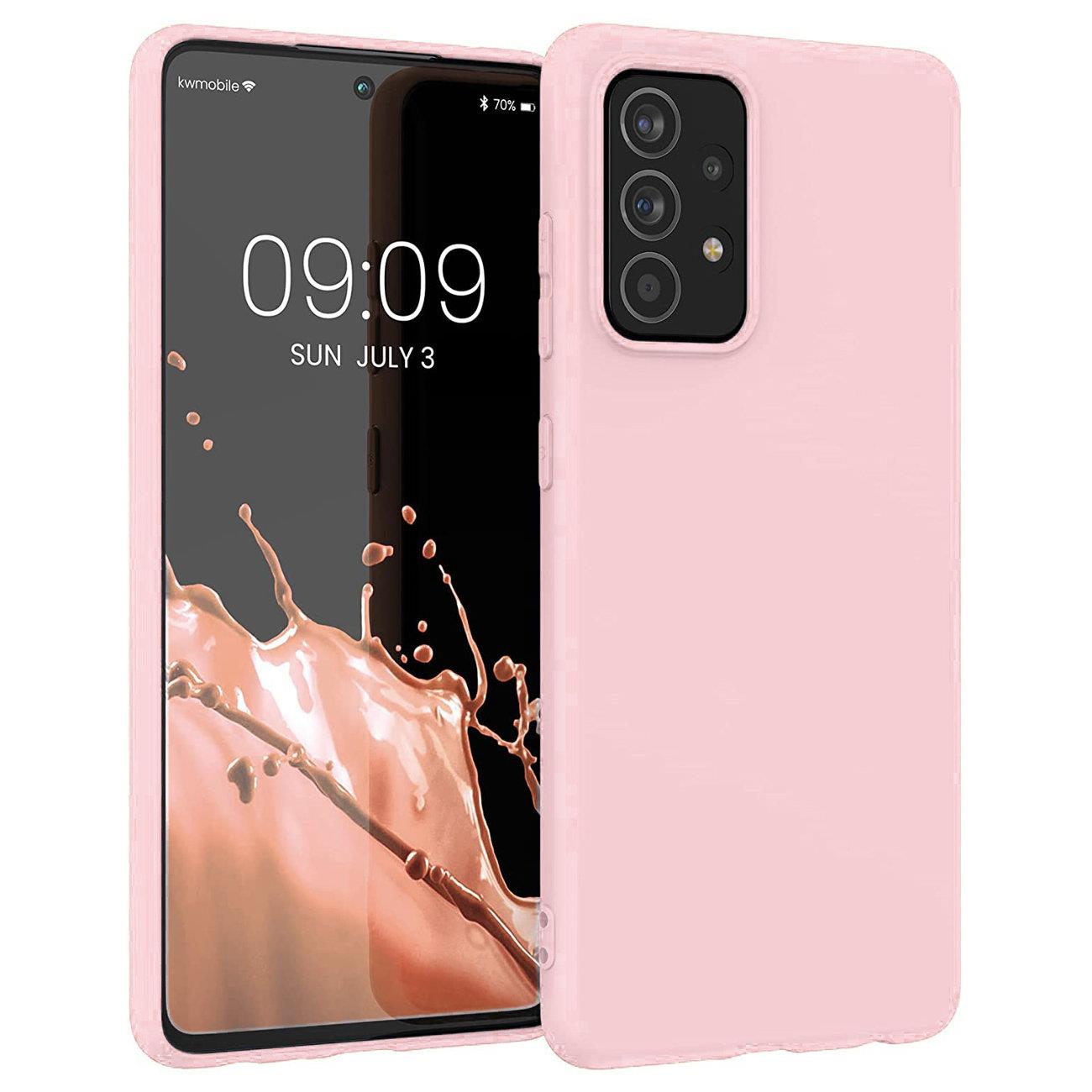 Silikonikotelo Pehmeä joustava kumisuojus Samsung Galaxy A22 4G vaaleanpunainen vaaleanpunainen