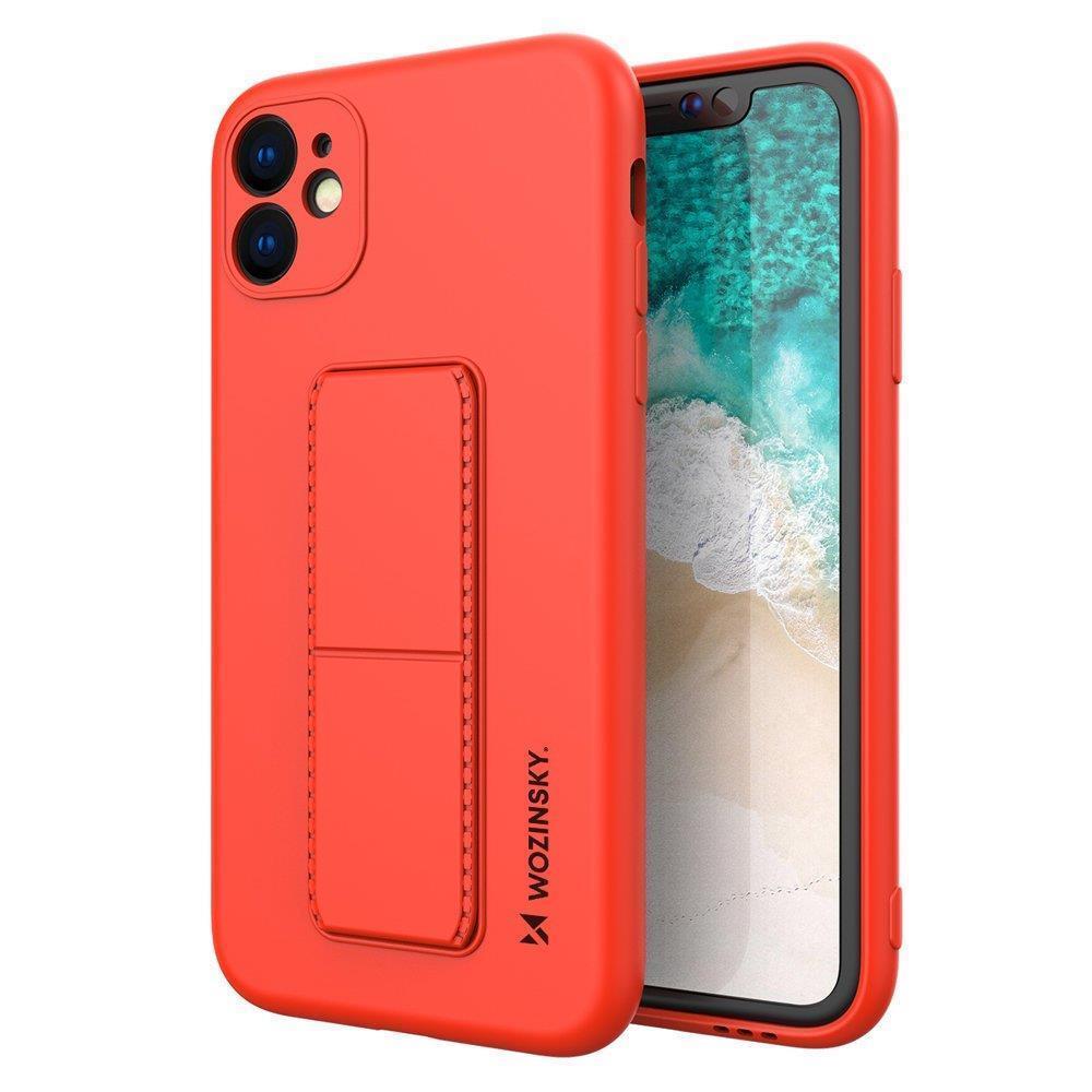 Wozinsky Kickstand Case silikonikotelo jalustalla Samsung Galaxy A72 4G punainen