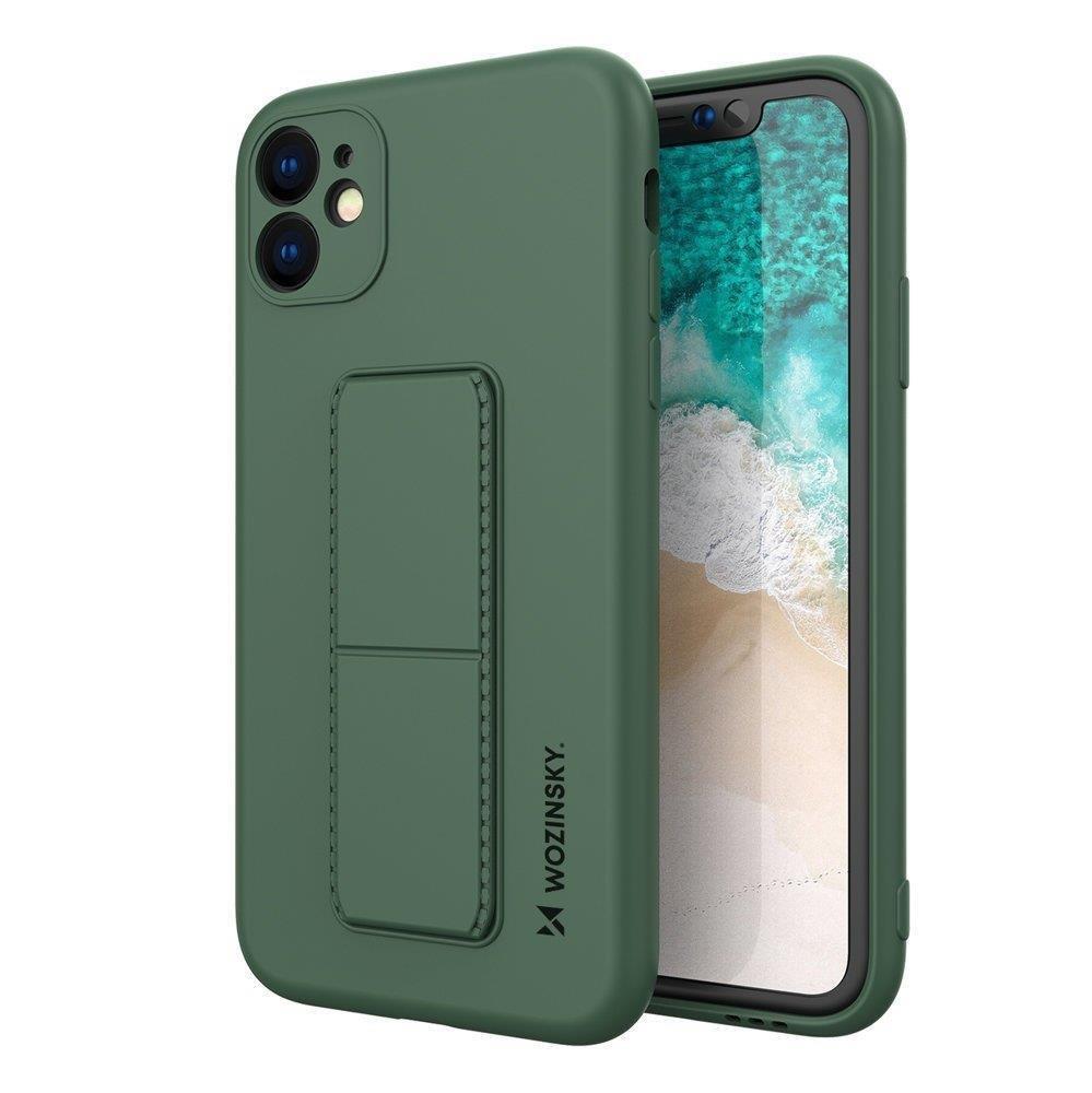 Wozinsky Kickstand Case silikoni tapauksessa jalusta Samsung Galaxy A72 4G tummanvihreä