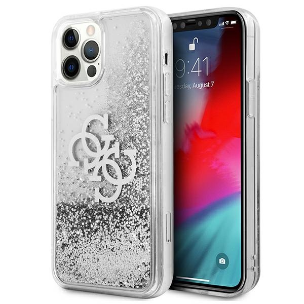 Guess GUHCP12LLG4GSI iPhone 12 Pro Max 6.7" hopea/hopea kovakotelo 4G Big Liquid Glitter, hopea/hopea