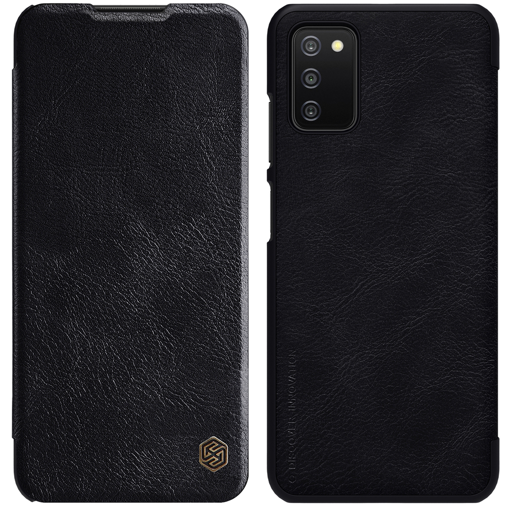 Nillkin Qin nahkainen holsteri tapauksessa Samsung Galaxy A03s musta
