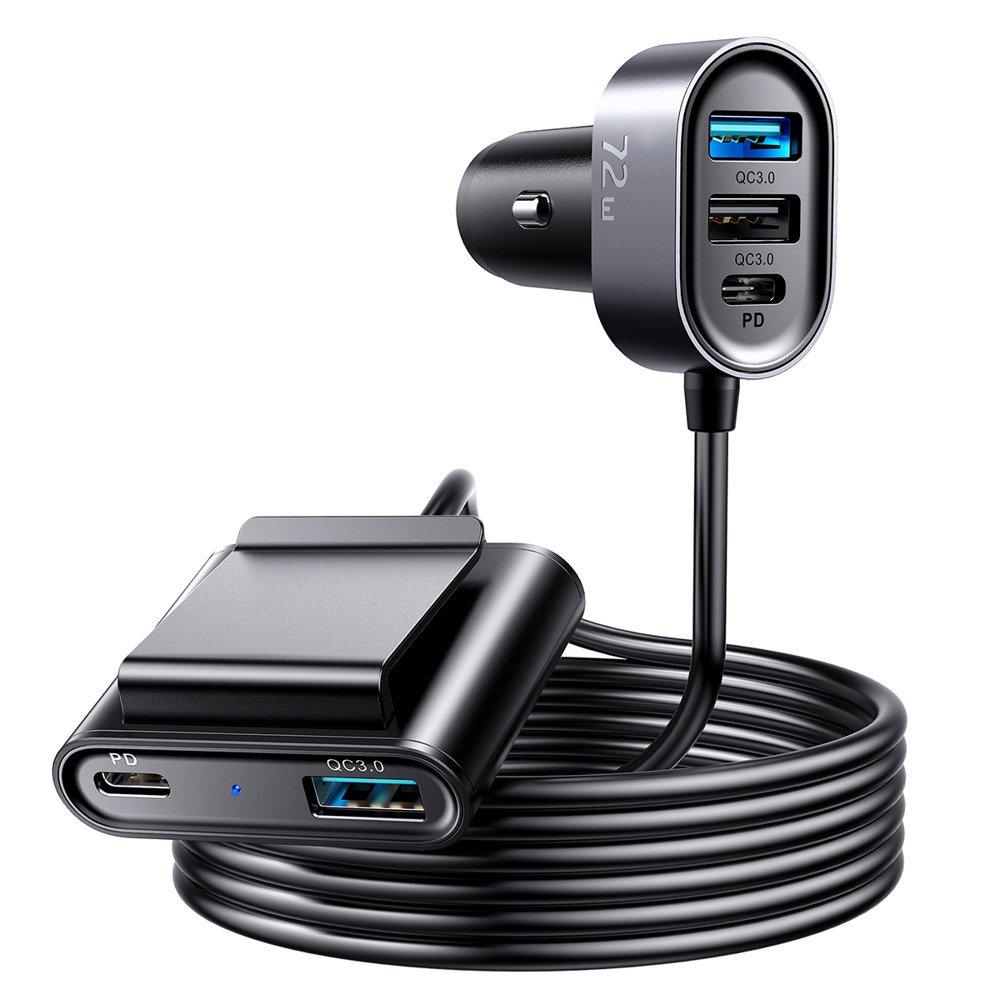 Joyroom JR-CL05 autolaturi, 72W, 2xUSB-C PD ja 3xUSB-A QC3.0, 1,5m, musta