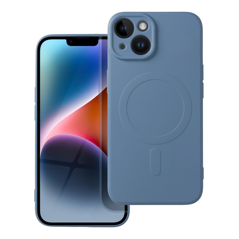 Silikoninen Mag Cover iPhone 14:lle yhteensopiva MagSafen kanssa sininen