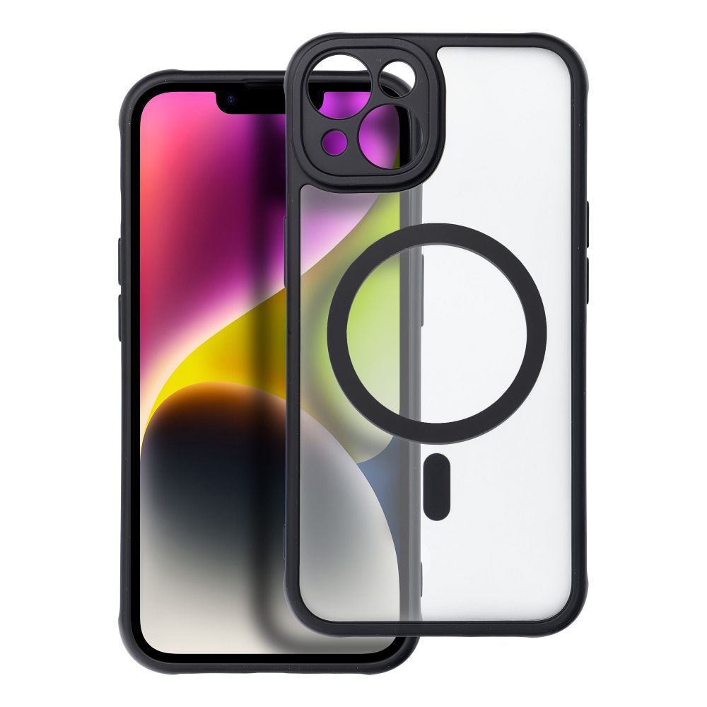 Suojakuori iPhone 14:lle Full Matte Mag Cover yhteensopiva MagSafe musta
