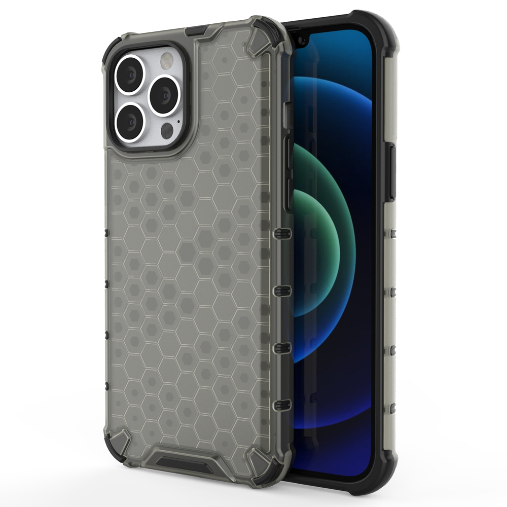 Honeycomb Asia panssari kansi TPU puskuri iPhone 13 Pro Max musta