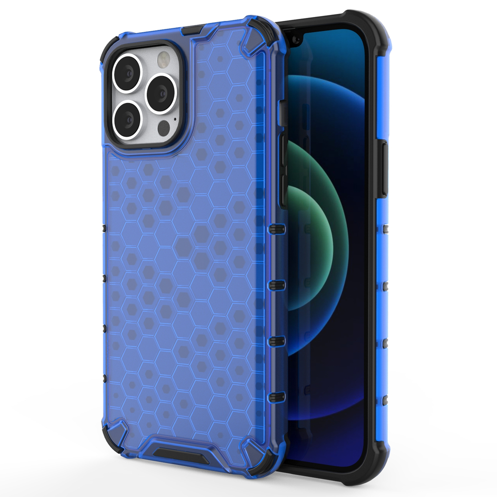 Honeycomb Asia panssari kansi TPU puskuri iPhone 13 Pro Max sininen