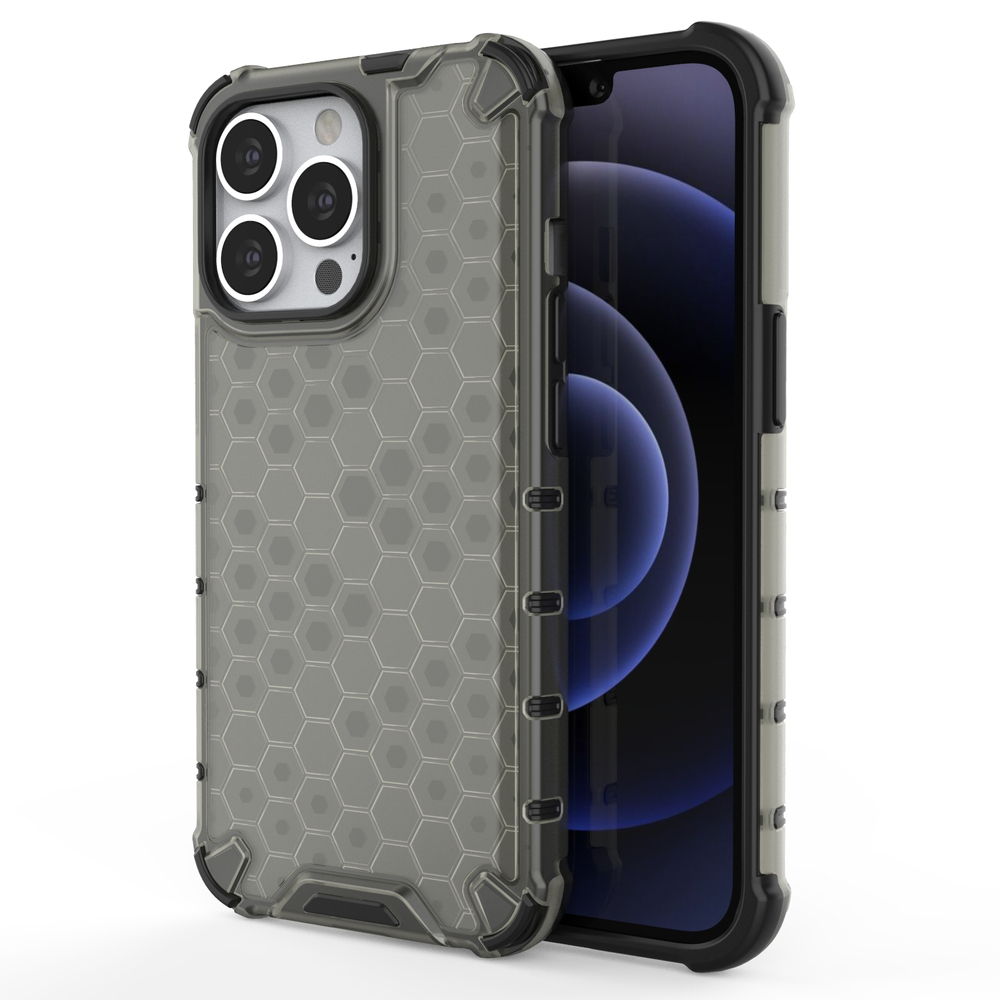 Honeycomb Asia panssari kansi TPU puskuri iPhone 13 Pro musta