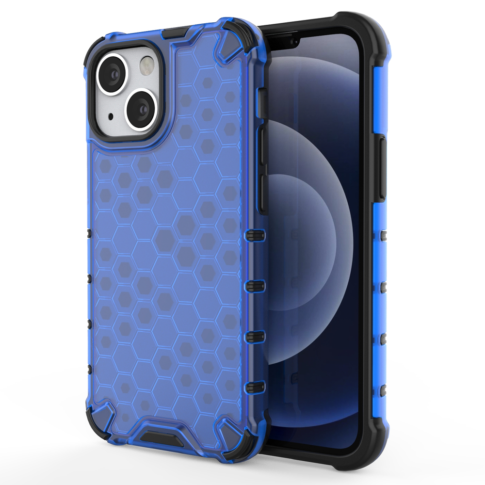 Honeycomb Asia panssari kansi TPU puskuri iPhone 13 mini sininen