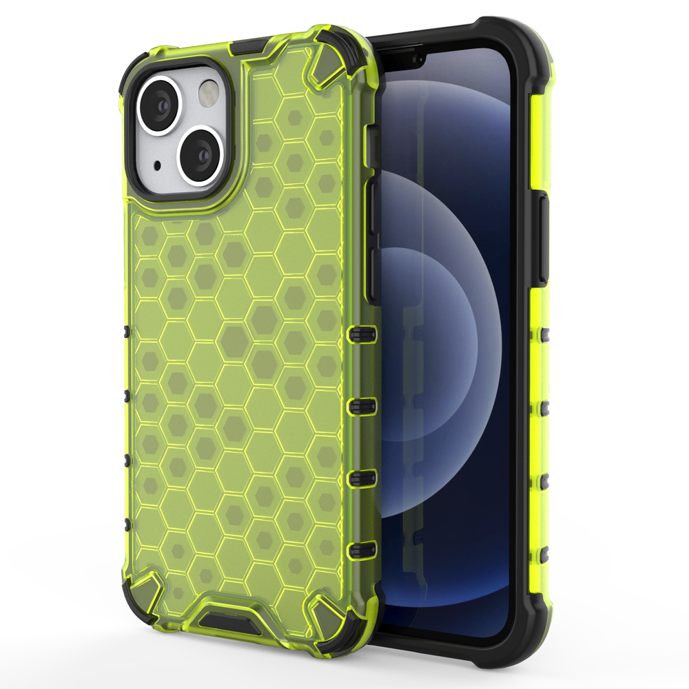 Honeycomb Asia panssari kansi TPU puskuri iPhone 13 mini vihreä