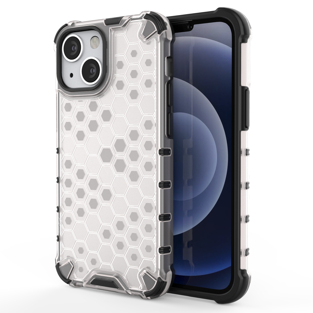 Honeycomb Asia panssari kansi TPU puskuri iPhone 13 mini läpinäkyvästä