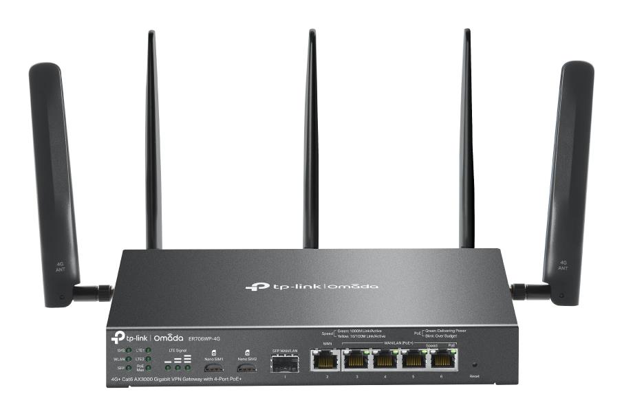 TP-Link ER706WP-4G Langaton reititin 300 Mbit/s 4G LTE Dual SIM 5x LAN PoE