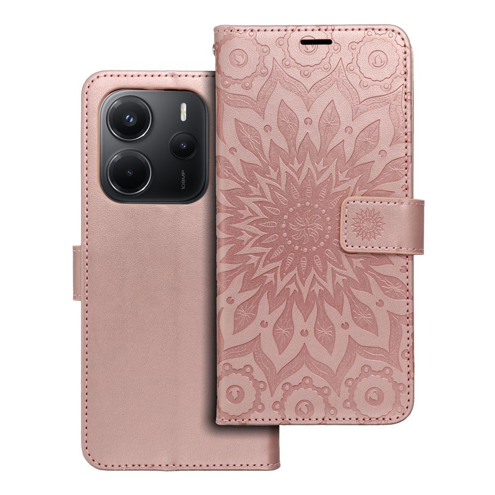 MEZZO kirjakotelo XIAOMI Redmi Note 14 5G:lle mandala ruusukulta