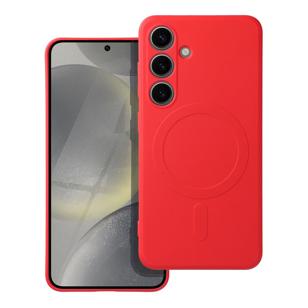 Silikoninen Mag Cover Samsung S24:lle yhteensopiva MagSafen kanssa punainen