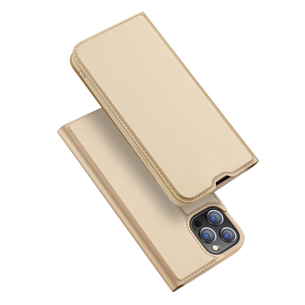 Dux Ducis Skin Pro Kirjahylly tyyppinen kotelo iPhone 13 Pro kultainen