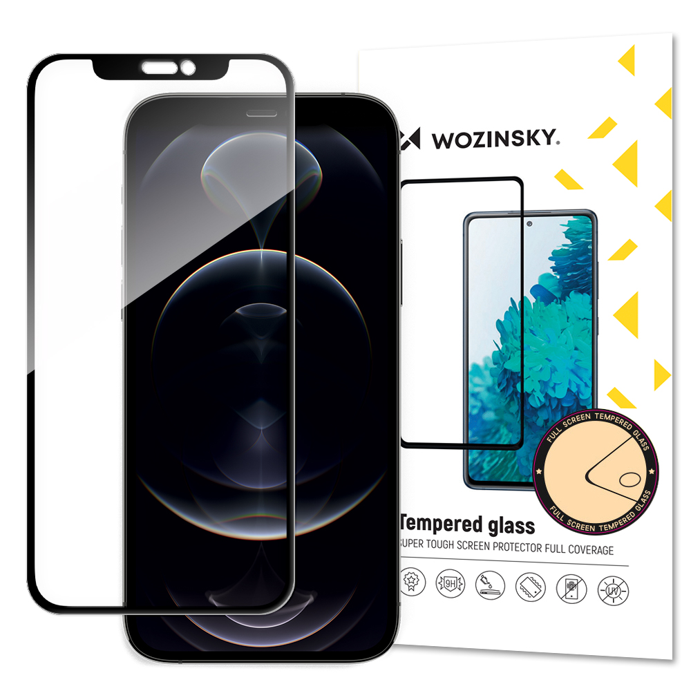 Wozinsky erittäin kova Full Glue koko näytön karkaistua lasia Case Friendly kehys iPhone 14 Max / 13 Pro Max musta