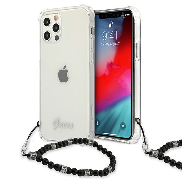 Guess GUHCP12LKPSBK iPhone 12 Pro Max 6.7" läpinäkyvä kovakotelo Musta Pearl