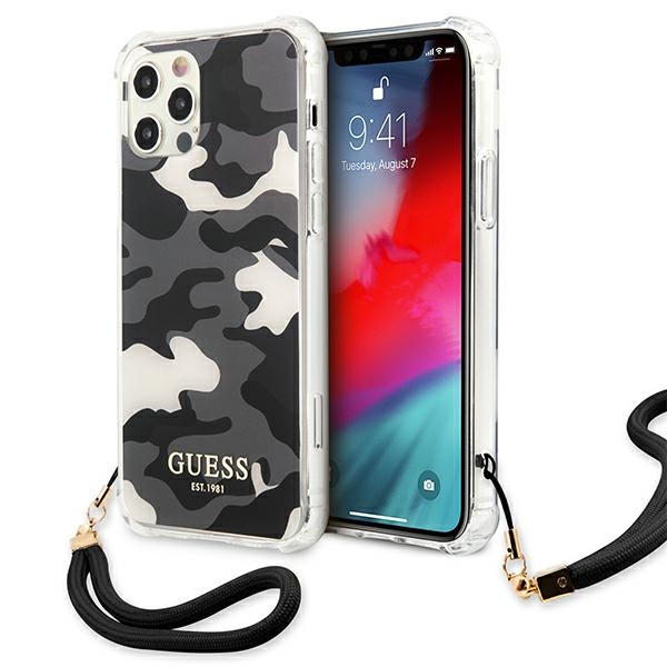 Guess GUHCP12LKSARBK iPhone 12 Pro Max 6.7" musta/musta kovakotelo Camo kokoelma