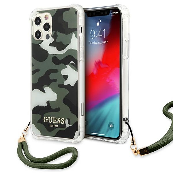 Guess GUHCP12MKSARKA iPhone 12/12 Pro 6.1" vihreä/khaki kovakotelo Camo Collection