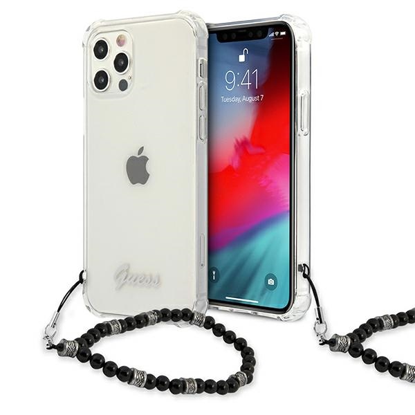 Guess GUHCP12MKPSBK iPhone 12/12 Pro 6.1" läpinäkyvä kovakotelo Musta Pearl