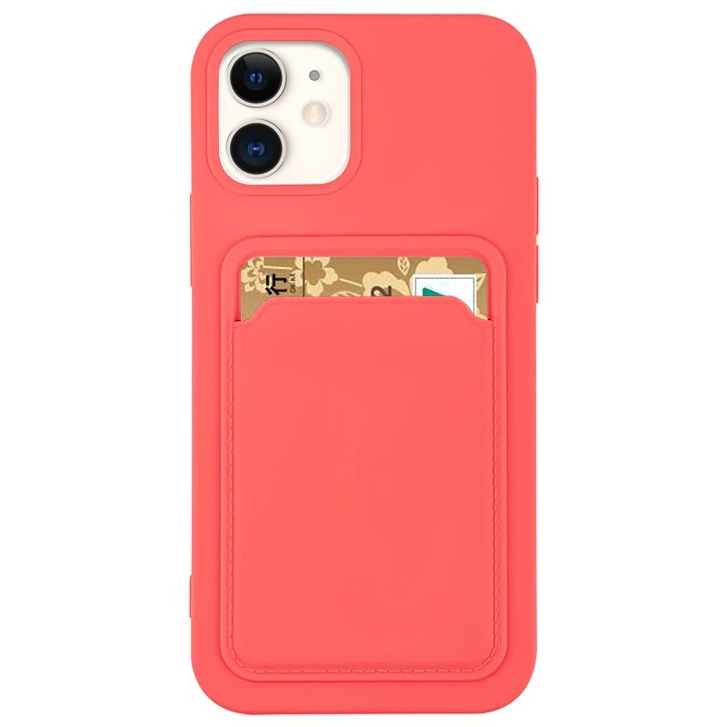 Korttikotelo Silikoni lompakko lompakko korttipaikalla asiakirjat iPhone 12 Pro Max oranssi