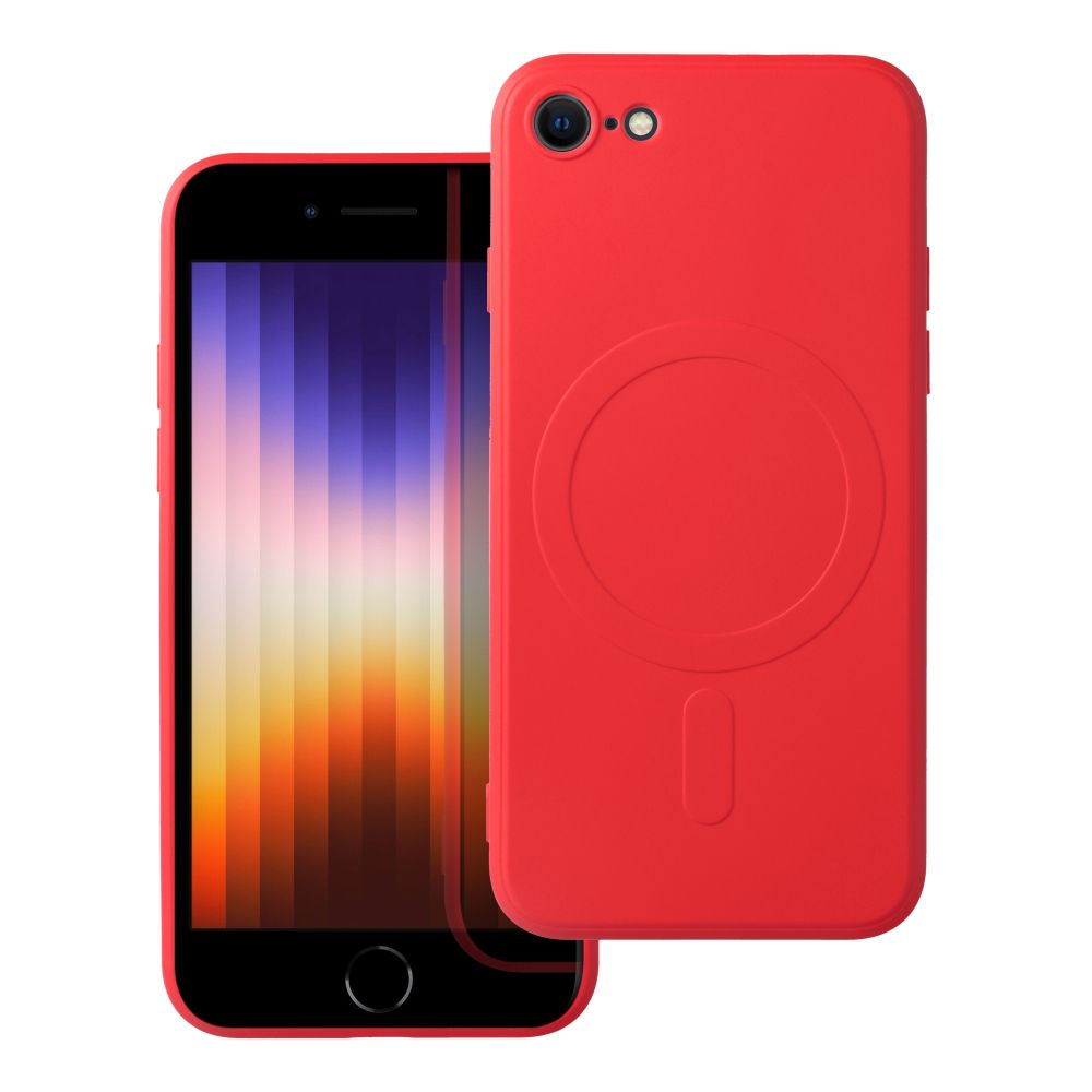 SILICONE MAG COVER puhelinkuori, yhteensopiva MagSafe-tekniikan kanssa, iPhone 7 / 8 / SE 2020 / SE 2022, punainen