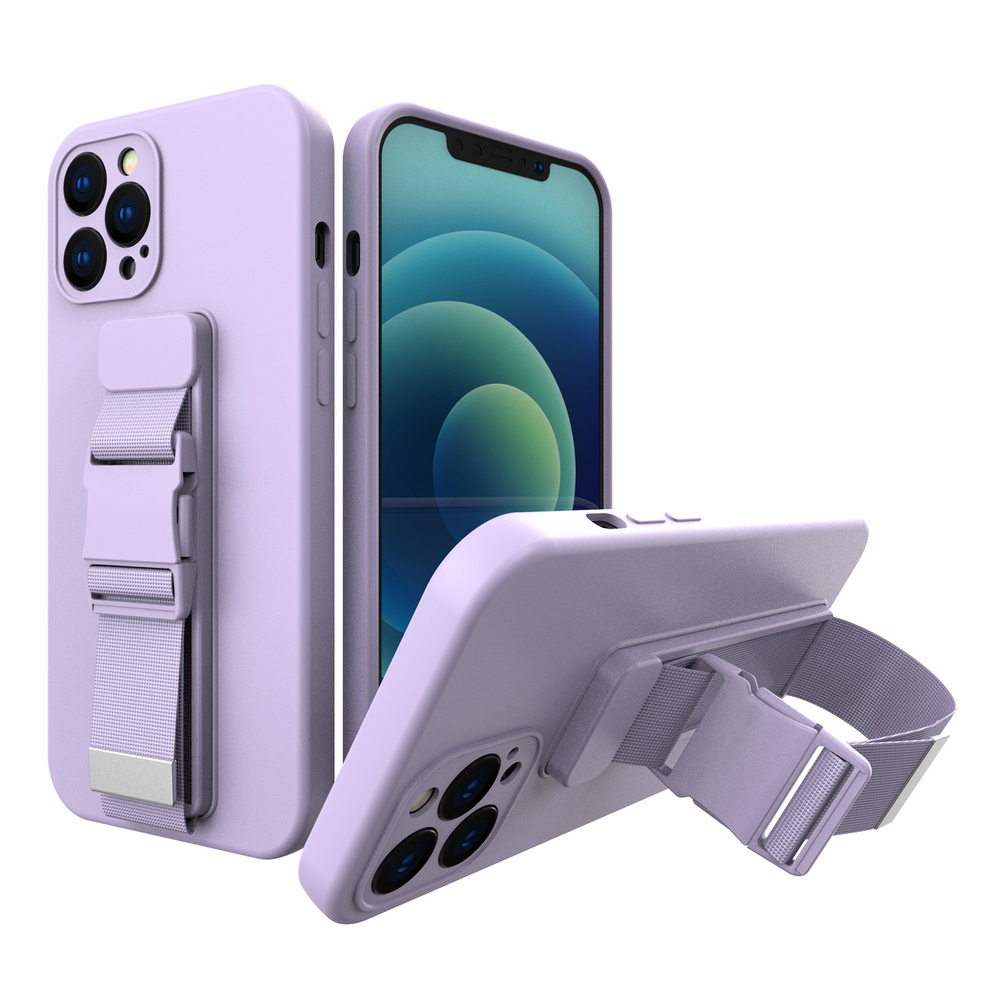 Köysi kotelo Gel kotelo ketju kaulanauha laukku kaulanauha iPhone 12 Pro Max violetti
