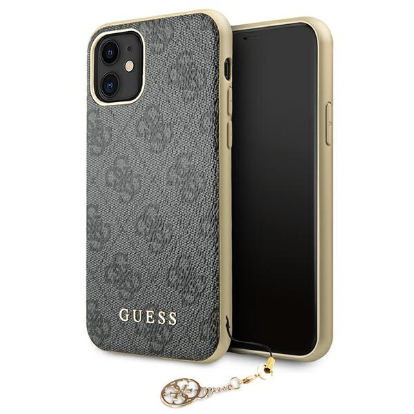 Guess GUHCN61GF4GGR iPhone 11 6.1" / Xr harmaa / harmaa kova kotelo 4G Charms kokoelma