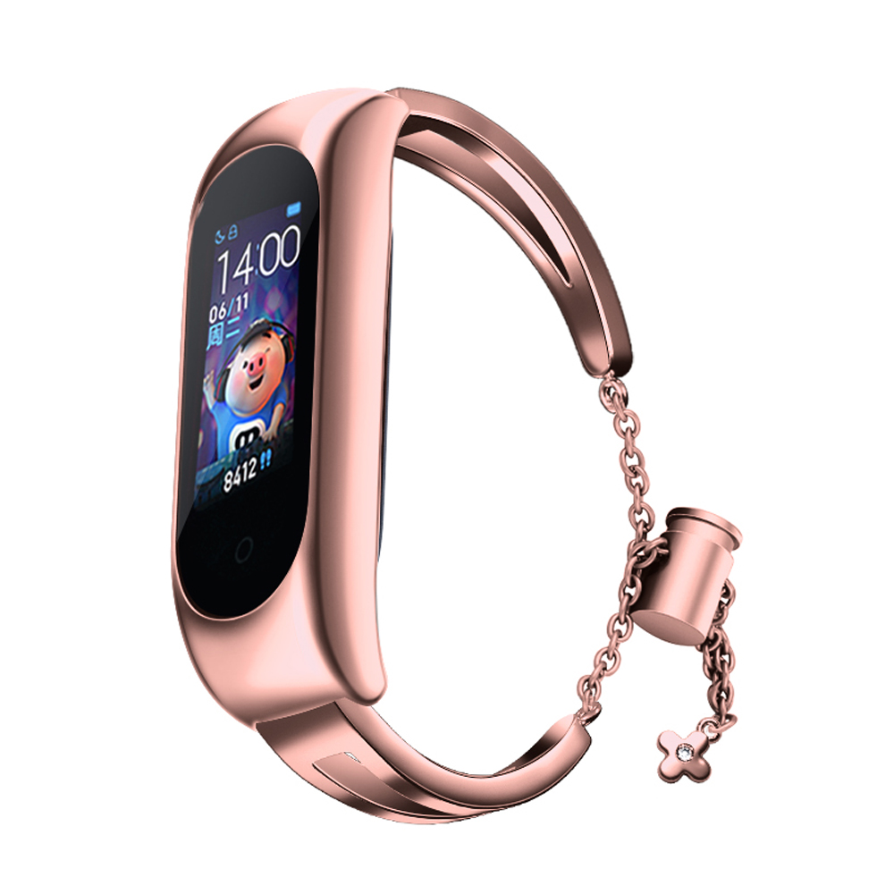 Metallinen rannekoru Xiaomi Mi Band 3 / 4 / 5 / 6 rannehihna - vaaleanpunainen