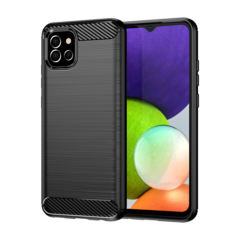 Carbon Case Joustava kansi Kotelo Samsung A03S EU (166.5) musta