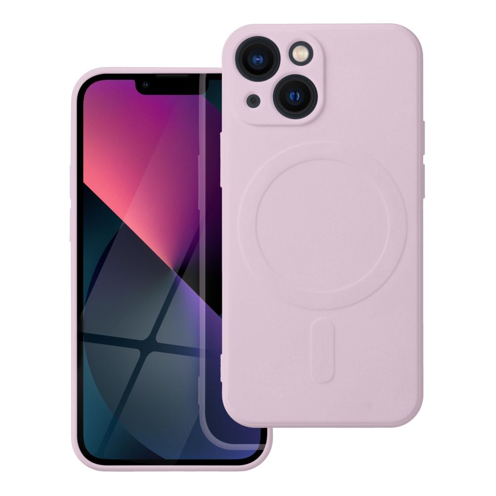 Silikoninen Suojakuori iPhone 13 MINI:lle Mag Cover MagSafe-yhteensopiva vaaleanpunainen