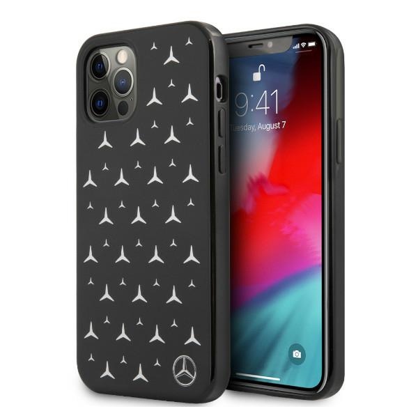 Mercedes Silver Stars kuvio Kotelo iPhone 12 Pro Max - musta - musta