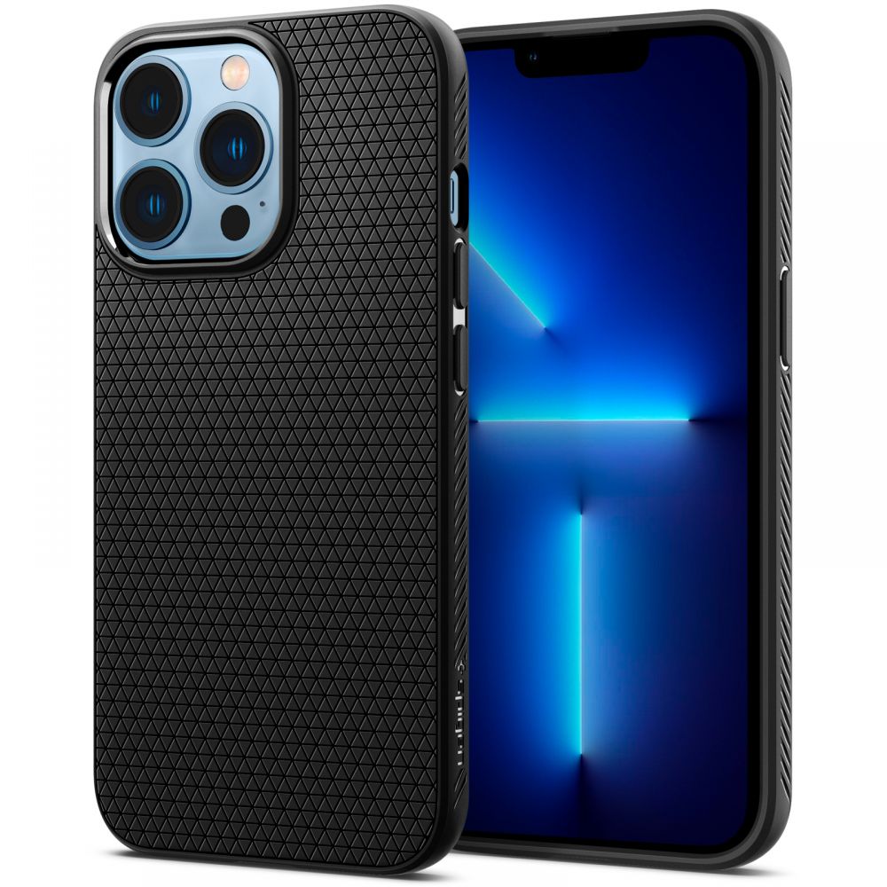 Spigen Liquid Air suojakuori laitteelle iPhone 13 Pro, mattamusta