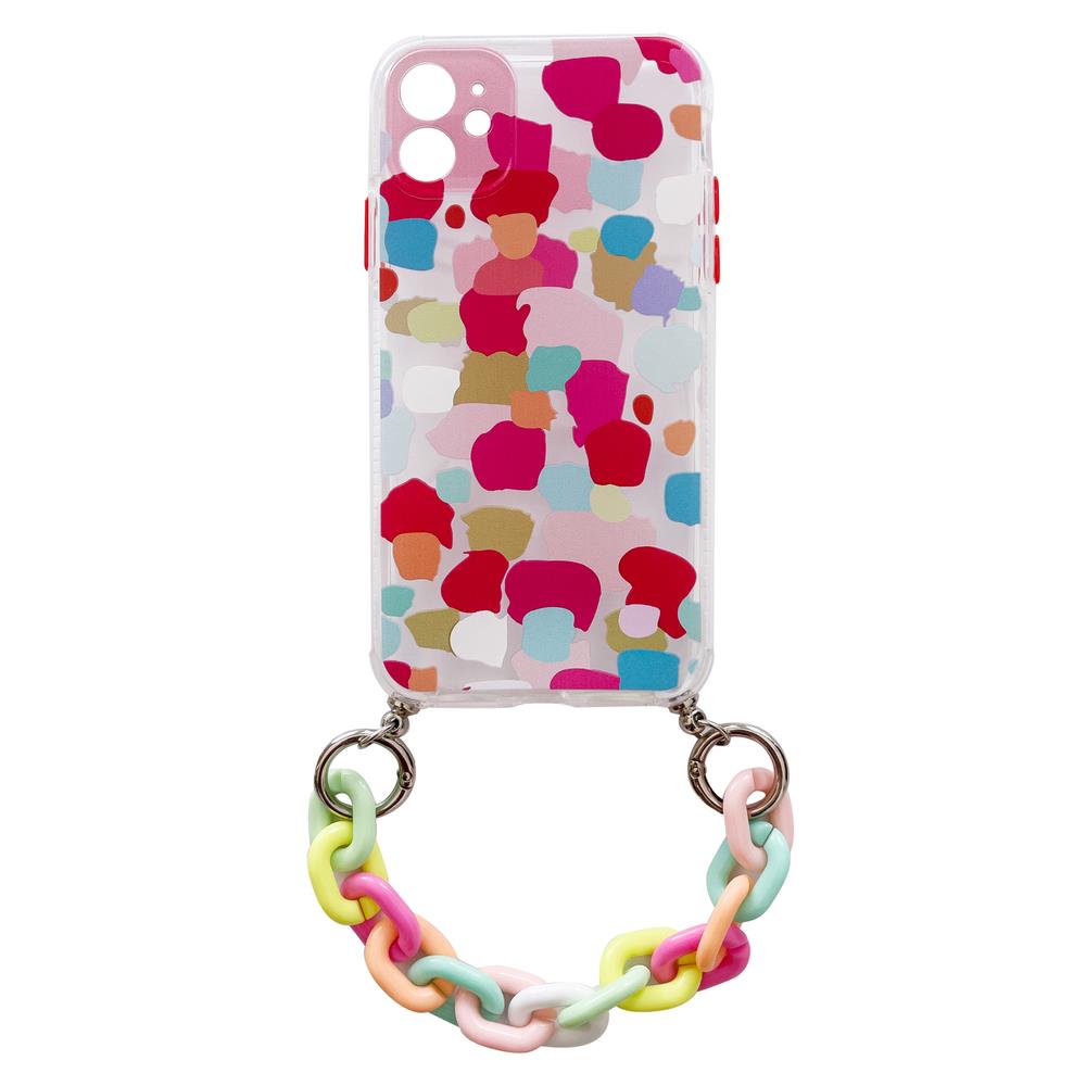Väri Chain Case geeli joustava joustava kotelo kansi ketju riipus iPhone 8 Plus / iPhone 7 Plus monivärinen