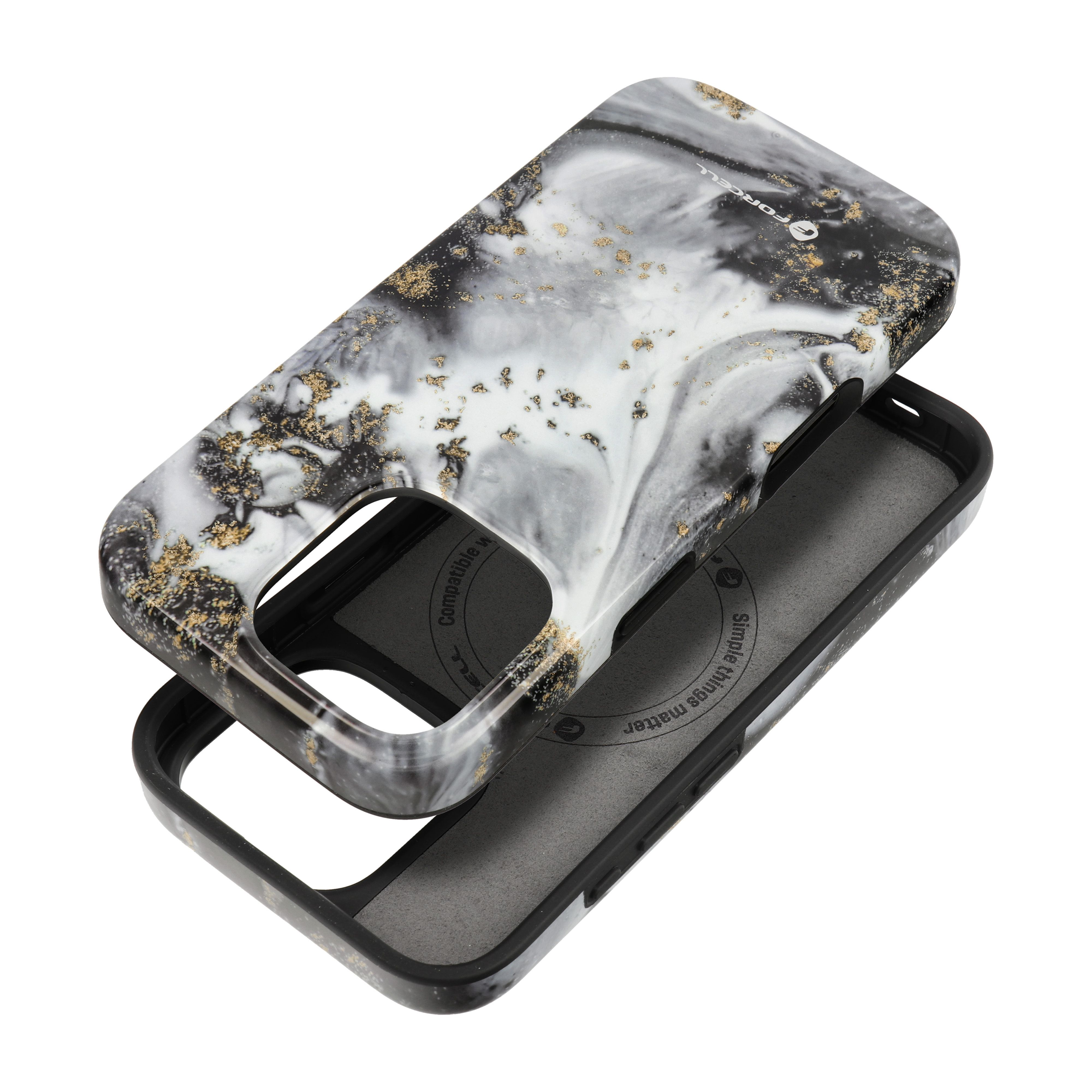 Case for iPhone 16 PLUS Forcell F-Protect Mirage compatible with Magsafe Military Drop-Test silver fog