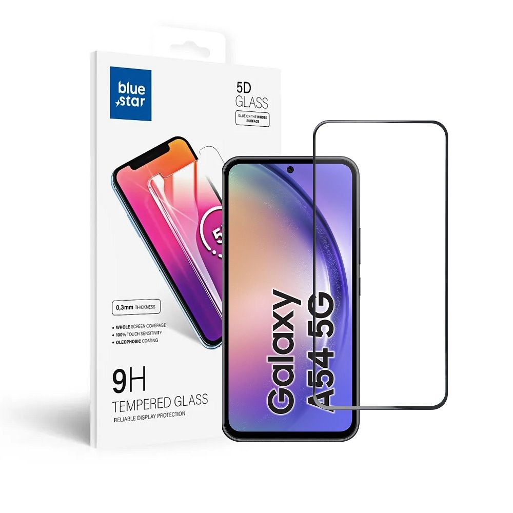 Suojalasi Blue Star - SAMSUNG A54 5G Full Face (täysliimaus kehyksellä, pieni koko) musta