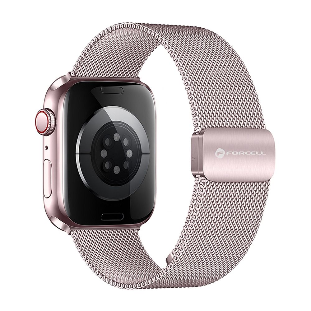 Ranneke Apple Watch:lle Forcell F-Design FA14 magneettinen teräs 38 / 40 / 41 mm vaaleanpunainen