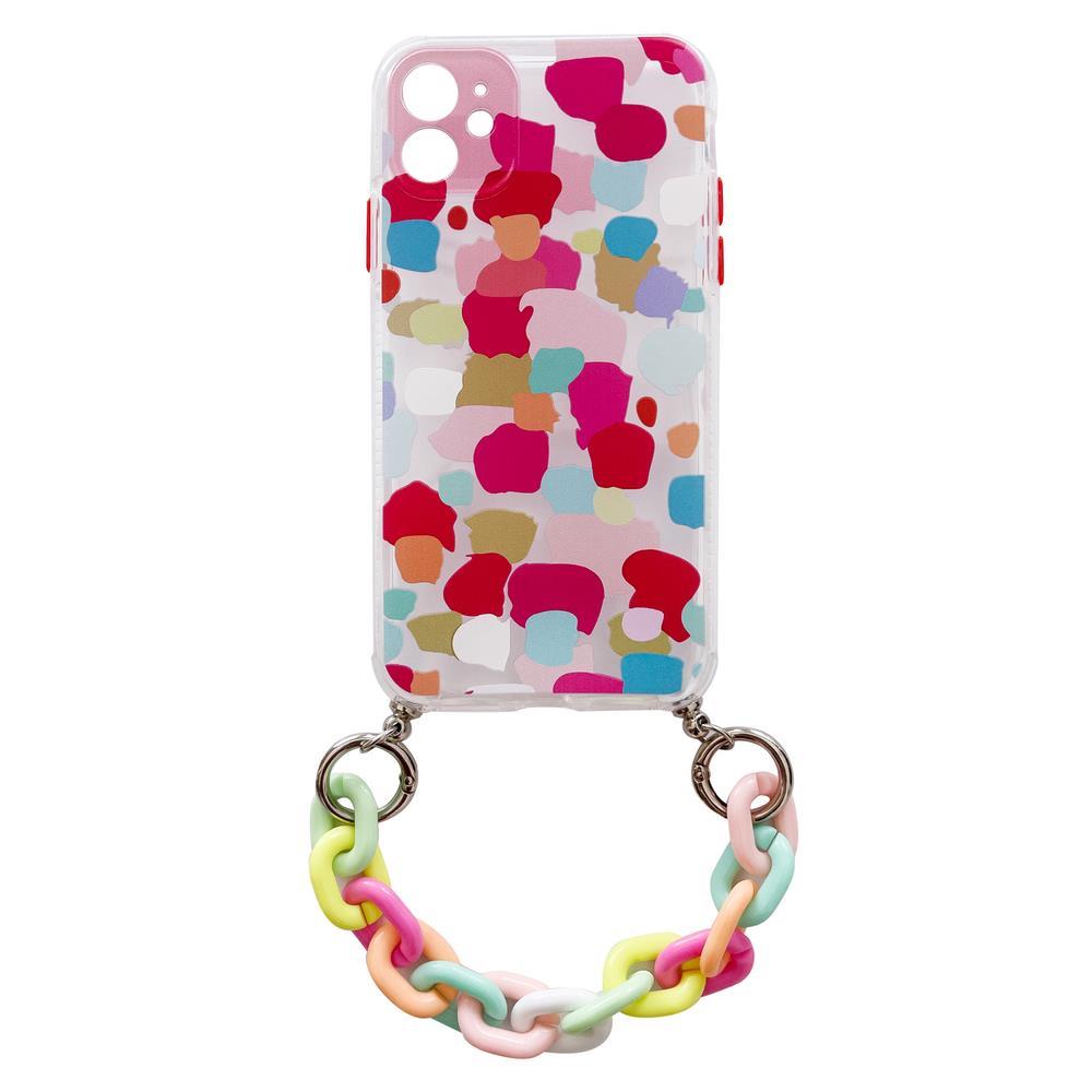 Väri Chain Case geeli joustava joustava kotelo kansi ketju riipus Samsung Galaxy A22 5G monivärinen (2)