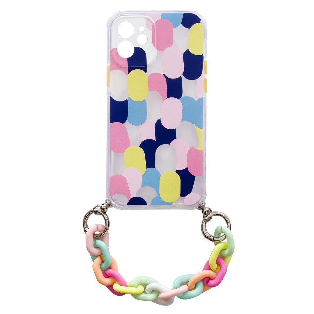 Väri Chain Case geeli joustava elastinen kotelo kansi ketju riipus Xiaomi Redmi Note 10 / Redmi Note 10S monivärinen (1)