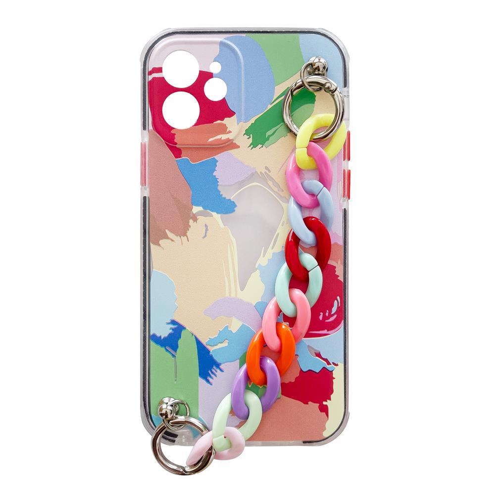 Väri Chain Case geeli joustava elastinen kotelo kansi ketju riipus Xiaomi Redmi Note 10 / Redmi Note 10S monivärinen (4)