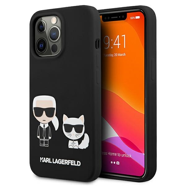 Karl Lagerfeld KLHCP13LSSKCK iPhone 13 Pro / 13 6.1" kovakotelo musta/musta Silikoni Karl & Choupette