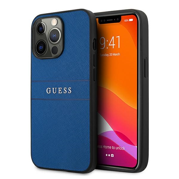 Guess GUHCP13LPSASBBL iPhone 13 Pro / 13 6.1" sininen/sininen saffianohihna