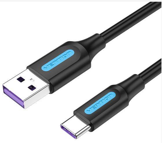 Kaapeli USB-C – USB 2.0 1,5m musta CORBG VENTION