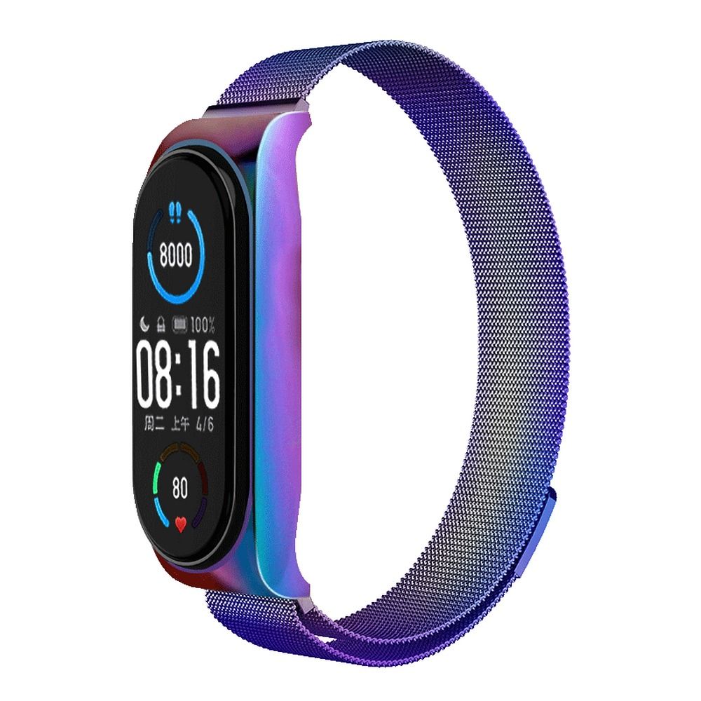 METALLI-ranneke Xiaomi Mi Band 5 / 6:lle moniväri (05)