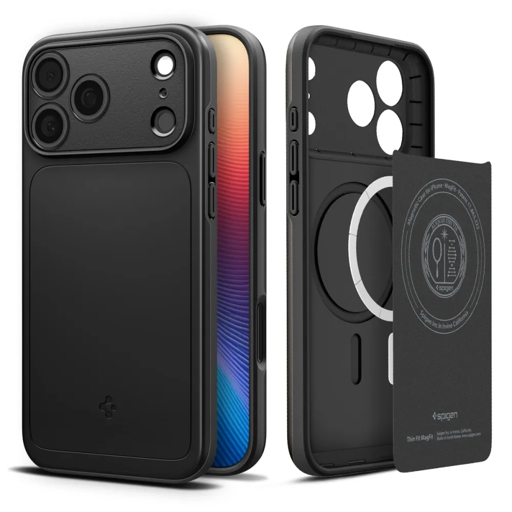 Spigen Thin Fit MagSafe Suojakuori iPhone 17 Pro Max:lle - musta