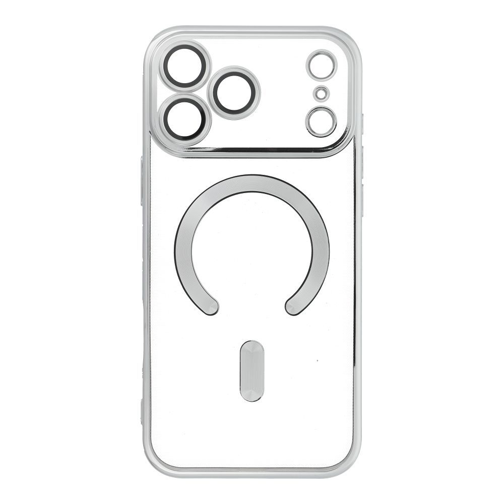 Suojakuori iPhone 17 PRO MAX:lle Electro Mag Cover yhteensopiva MagSafen kanssa hopeinen