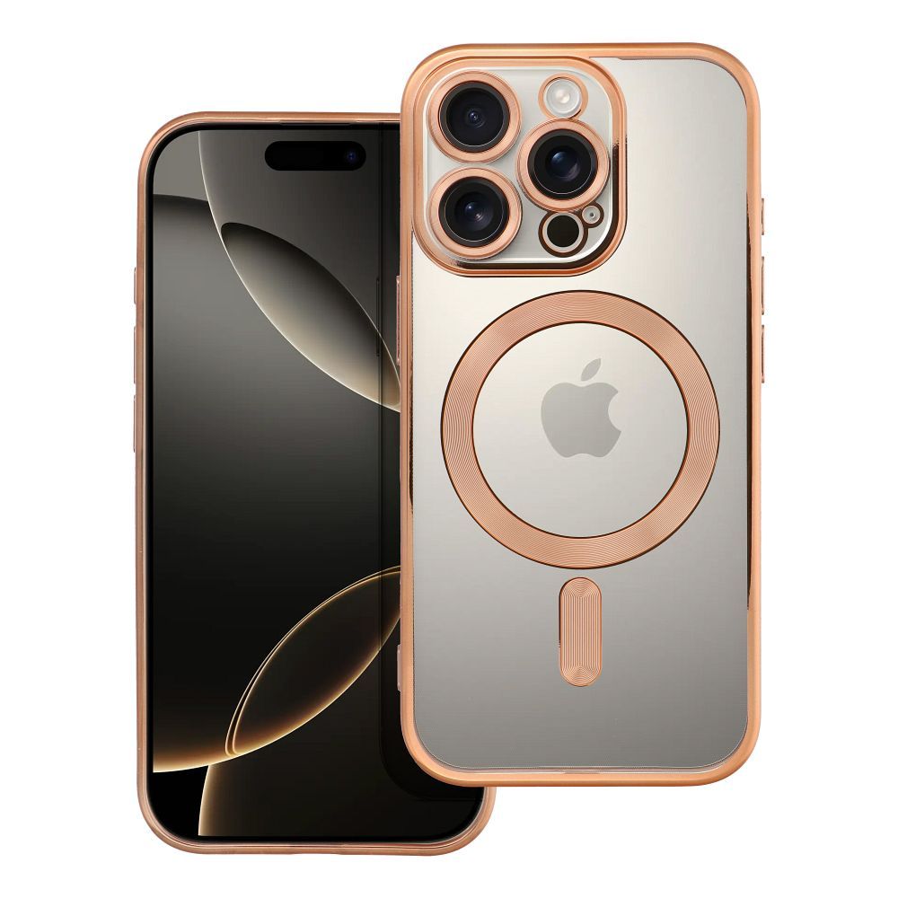 Suojakuori iPhone 16 PRO:lle Electro Mag Cover yhteensopiva MagSafe-version kanssa kultainen