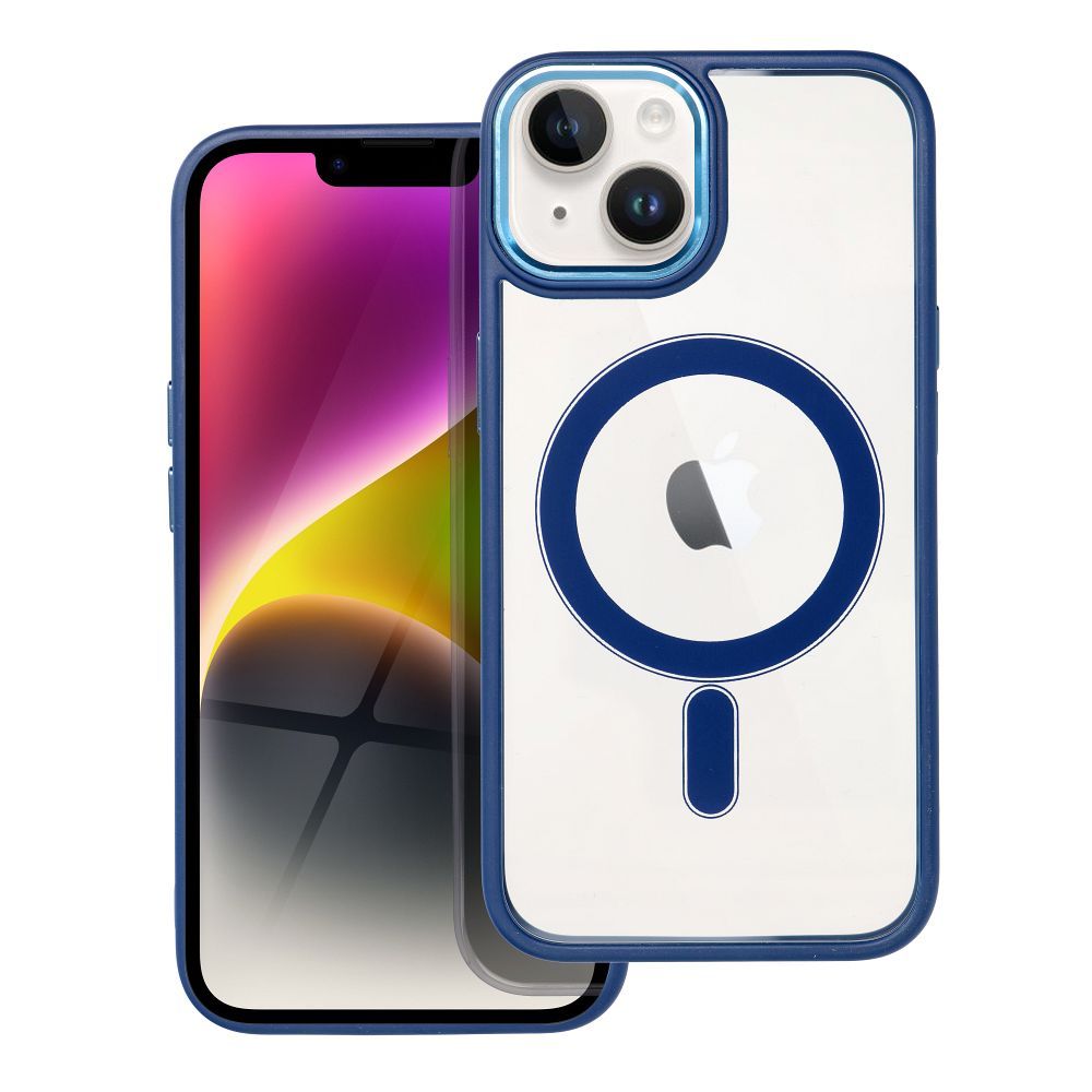 Puhelinkuori iPhone 14 tummansininen magneettikuori MagSafella