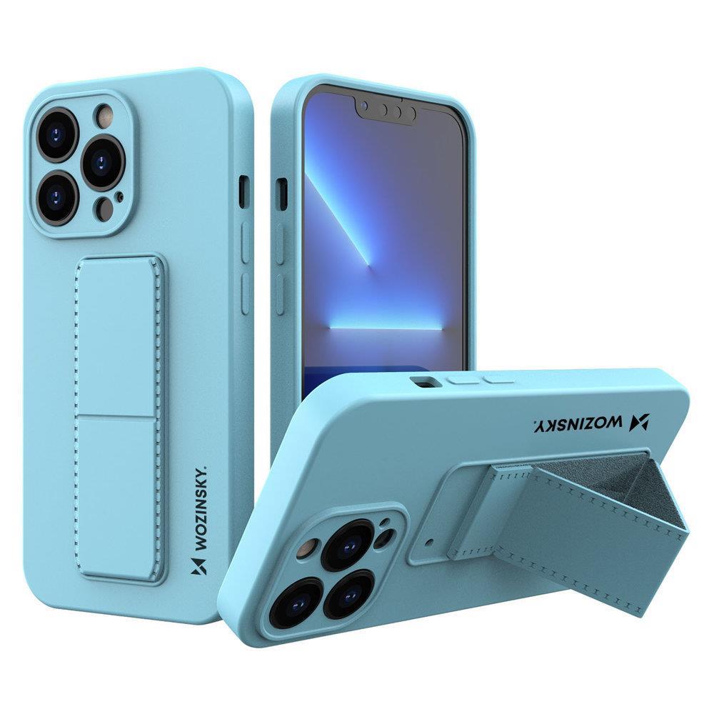 Wozinsky Kickstand Case iPhone 13 mini silikonikotelo jalustalla vaaleansininen