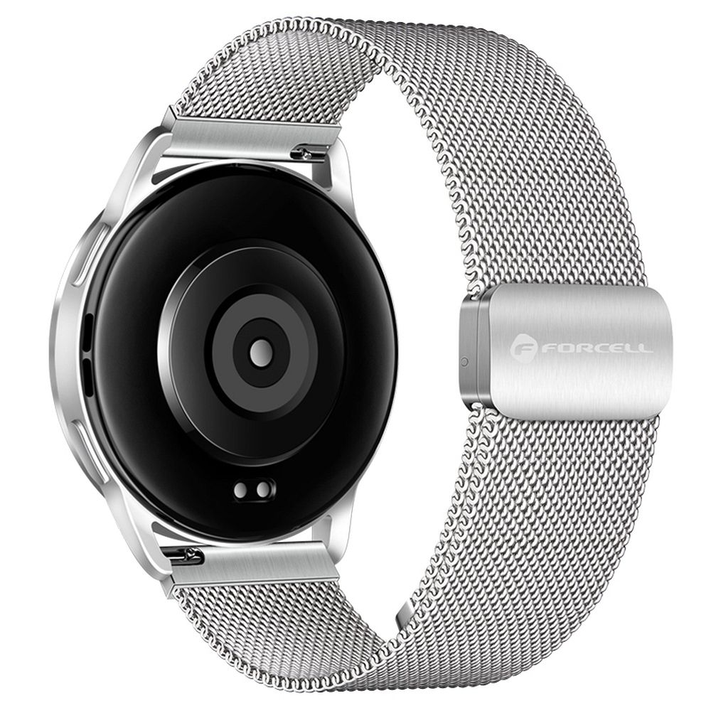 Hihna Samsung Galaxy Watch:lle Forcell F-Design FS11 magneettinen teräs 20 mm hopeinen
