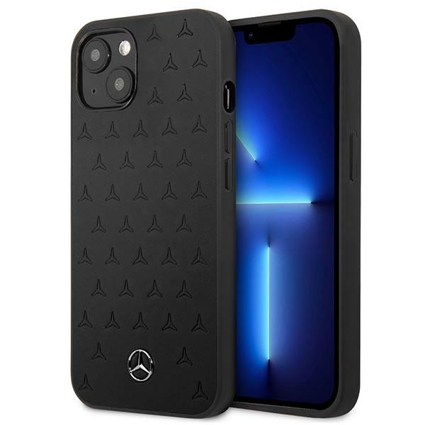Mercedes Nahkakotelo tähdet kuvio iPhone 13 mini - musta